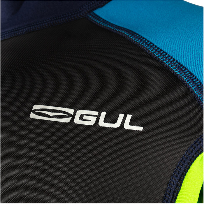 2024 Gul Junior Response 3/2mm Back Zip Shorty Neopreno RE3322-C1 - Navy / Lime